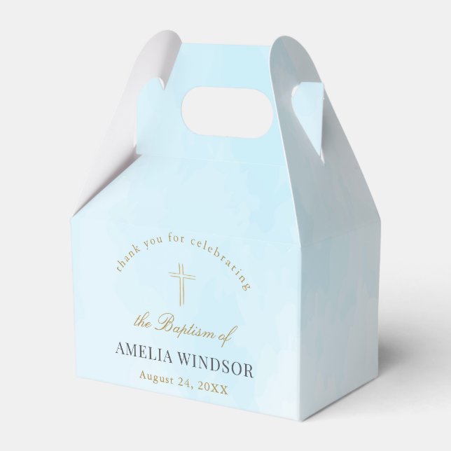 Enkel Elegant Guld Kor-baptism Christening Presentaskar (Framsidan Sidan)