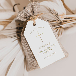 Enkel Elegant Guld Kor-baptism Christening Presentetikett