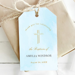 Enkel Elegant Guld Kor-baptism Christening Presentetikett