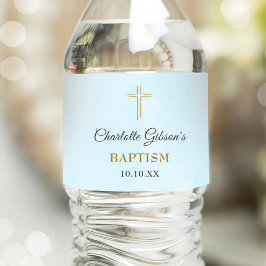 Enkel Elegant Guld Kor-baptism Christening Vattenflaskor Etikett