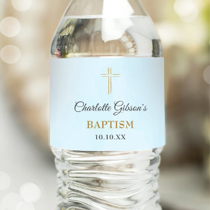 Enkel Elegant Guld Kor-baptism Christening Vattenflaskor Etikett