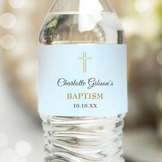 Enkel Elegant Guld Kor-baptism Christening Vattenflaskor Etikett