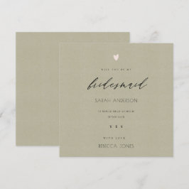 ENKEL ELEGANT GULD KRAFT TYPOGRAPHY bridesmaid Inbjudningar