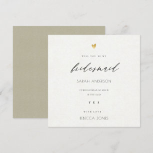 ENKEL ELEGANT GULD KRAFT TYPOGRAPHY bridesmaid Inbjudningar