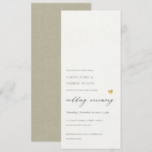 ENKEL ELEGANT GULD KRAFT TYPOGRAPHY bröllop card Inbjudningar