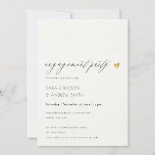 ENKEL ELEGANT GULD KRAFT TYPOGRAPHY FÖRLOVNING INBJUDNINGAR