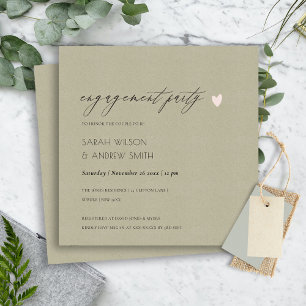 ENKEL ELEGANT GULD KRAFT TYPOGRAPHY Förlovning Inbjudningar