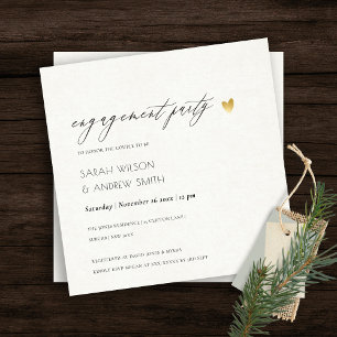ENKEL ELEGANT GULD KRAFT TYPOGRAPHY Förlovning Inbjudningar