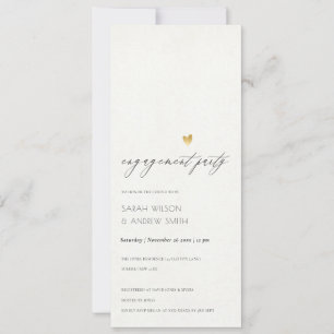 ENKEL ELEGANT GULD KRAFT TYPOGRAPHY Förlovning Inbjudningar