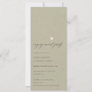 ENKEL ELEGANT GULD KRAFT TYPOGRAPHY Förlovning Inbjudningar
