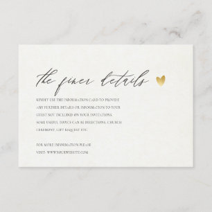 ENKEL ELEGANT GULD KRAFT TYPOGRAPHY INFORMATION TILLÄGGSKORT