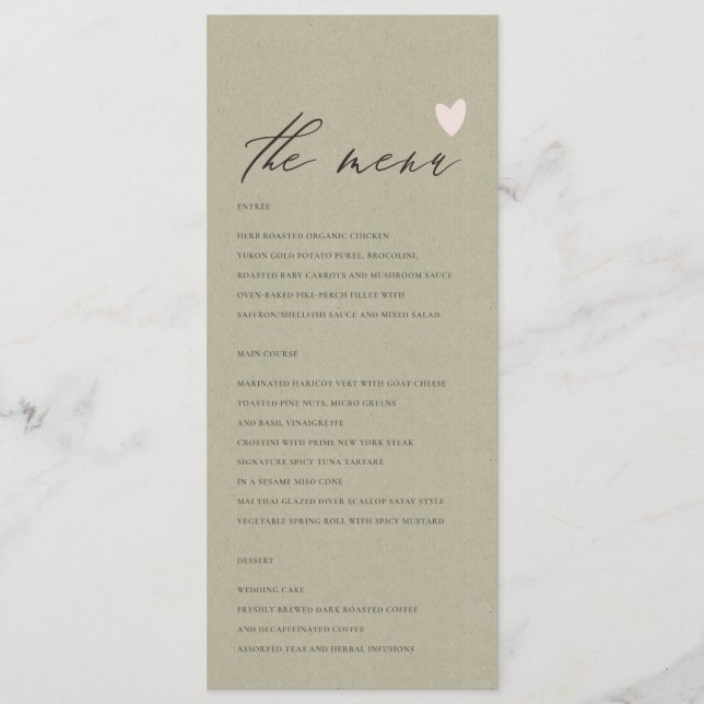 ENKEL ELEGANT GULD KRAFT TYPOGRAPHY-menykort Meny (Framsida)