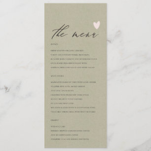 ENKEL ELEGANT GULD KRAFT TYPOGRAPHY-menykort Meny