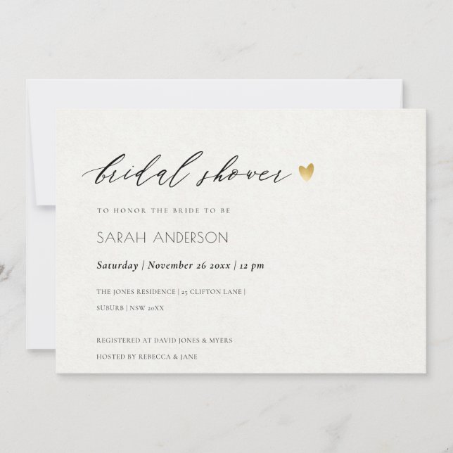 ENKEL ELEGANT GULD KRAFT TYPOGRAPHY MÖHIPPA INBJUDNINGAR (Framsida)