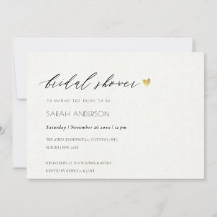 ENKEL ELEGANT GULD KRAFT TYPOGRAPHY MÖHIPPA INBJUDNINGAR