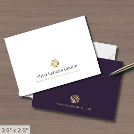Enkel Elegant Guld Logotyp Anteckningskort