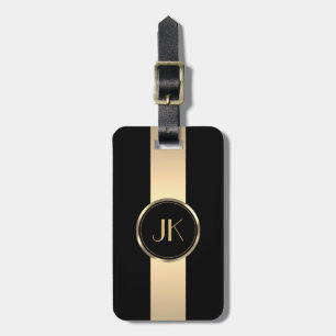 Enkel Elegant Guld Metall med monogrammat Namn Lug Bagagebricka