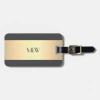Enkel Elegant Guld Metall med monogrammat Namn Lug