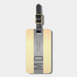 Enkel Elegant Guld Metall Rand med monogrammet Nam Bagagebricka