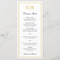 Enkel Elegant Guld Monogram Formell Bröllop