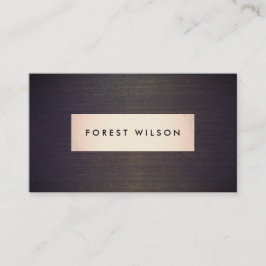 Enkel Elegant Guld Plaque Wood Grain Visitkort