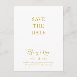 Enkel Elegant Guld Save The Date Postkort Inbjudan Vykort