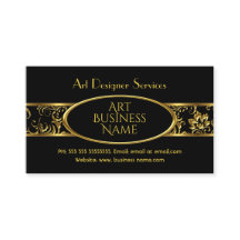 Enkel Elegant Guld Svart Blommig Damask