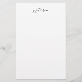Enkel Elegant Hand Lettered Script Namn Office Brevpapper