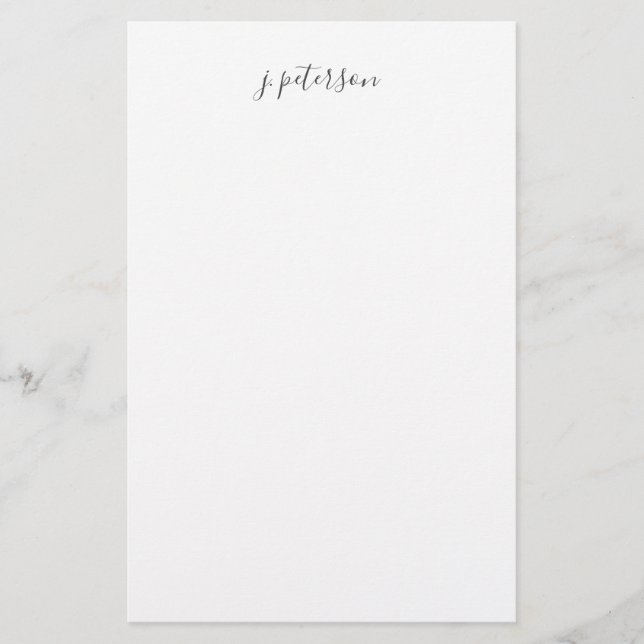 Enkel Elegant Hand Lettered Script Namn Office Brevpapper (Framsida)