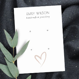 Enkel Elegant  Heart 2 Stud Earring Visning Visitkort