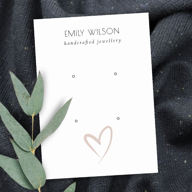 Enkel Elegant  Heart 2 Stud Earring Visning Visitkort (Skapare uppladdad)