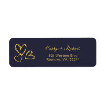 Enkel Elegant Heart Bröllop-Returetiketter