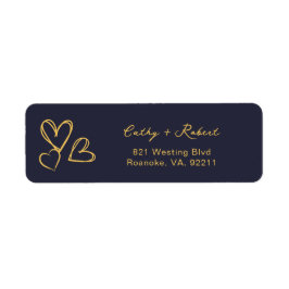Enkel Elegant Heart Bröllop-Returetiketter Returadress Etikett