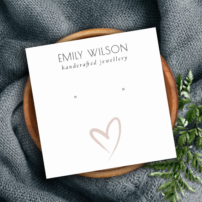Enkel Elegant  Heart Stud Earring Visning Fyrkantigt Visitkort (Skapare uppladdad)