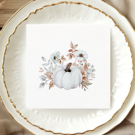 Enkel Elegant Höst Vit Pumpa Bröllopsdusch Pappersservett