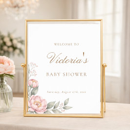 Enkel Elegant I Knopp Baby Shower Välkomstskylt Poster