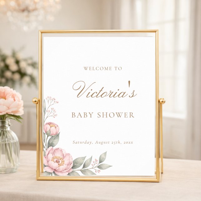 Enkel Elegant I Knopp Baby Shower Välkomstskylt Poster (Skapare uppladdad)