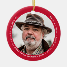 Enkel Elegant i Loving Memory Photo Julgransprydnad Keramik