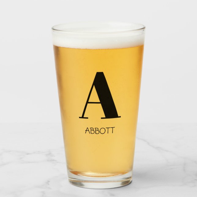 Enkel Elegant i Monogram Namn Glaskopp (Framsida fylld)