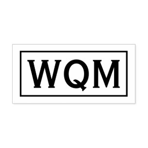 Enkel Elegant Infattad 3 Initial Monogram #91 Självfärgande Stämpel