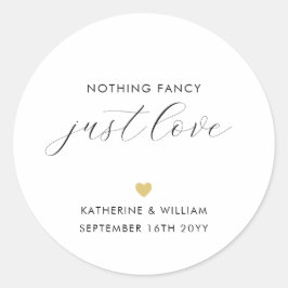 Enkel Elegant Inget Finare Just Kärlek Guld Heart Runt Klistermärke