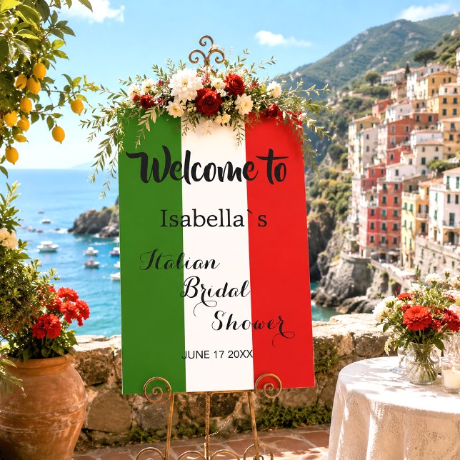 Enkel Elegant Italiensk Bröllopsfest Välkomstskylt Poster (Skapare uppladdad)
