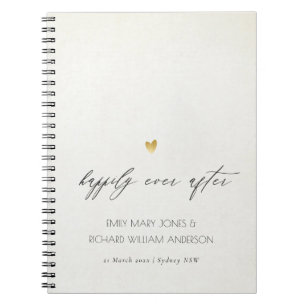 ENKEL ELEGANT IVORY TYPOGRAPHY HAPPILJE EFTER ANTECKNINGSBOK