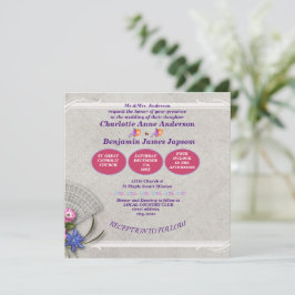 Enkel Elegant Japanska Fläkt Bröllop  Inbjudningar