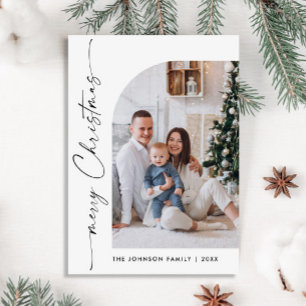 Enkel Elegant Jul FOTO Julhälsning Vykort