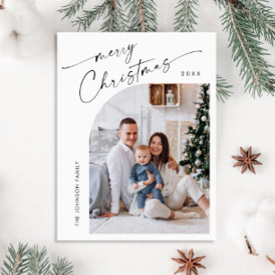 Enkel Elegant Jul FOTO Julhälsning Vykort