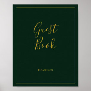 Enkel Elegant - jul Grönt Guest Bok Sign Poster