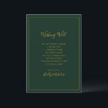 Enkel Elegant - jul | Grönt Wishing-brunnskort Tilläggskort<br><div class="desc">Denna enkla elegant jul | grönt som vill ha ett bra kort är perfekt för ditt minimalistiska, moderna vinterbröllop. Den klassiska lyxkantigrafin i guld tillsammans med den traditionella grönten, som alla gränsar till ett minsta ram, är säker på att den färglösa helgdag-vibe du är tittar för är klar. Du kan...</div>