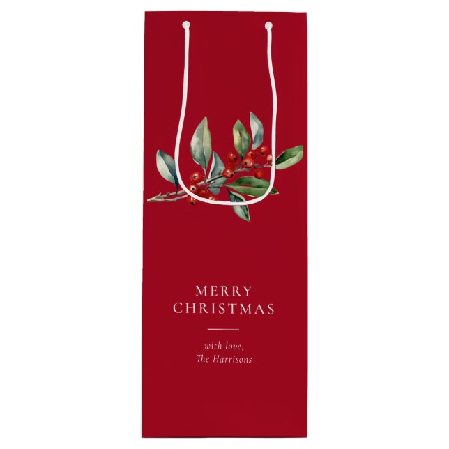 Enkel Elegant Jul - vattenfärg Botaniskt (Framsidan)