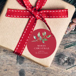 Enkel Elegant Jul - vattenfärg Botaniskt Runt Klistermärke<br><div class="desc">Den enkla Eleganten Julgräddfärgen Botanical Classic Round Sticker är en vacker vattenfärgad illustration av gröneneri och hullbär från säsong,  tillsammans med elegant.</div>